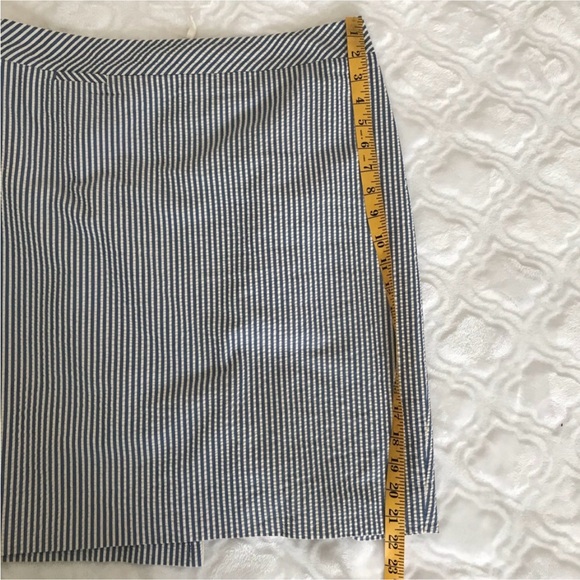 J.Crew 6 the pencil Skirt blue off white skirt - Picture 14 of 16
